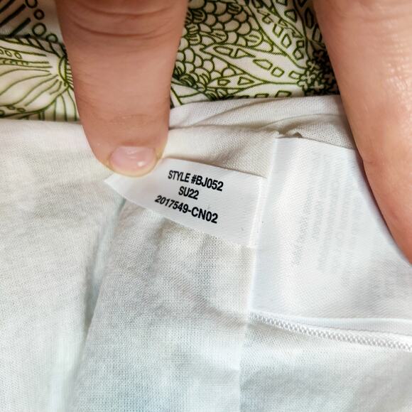 J. Crew Liberty London Cut Out Linear Green Floral Cotton Poplin Midi Dress 12 - Picture 14 of 15